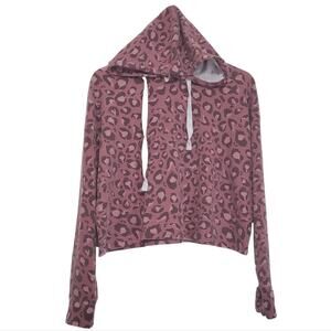 Adrienne Vittadini | Leopard Print Hooded Crop Top Hoodie